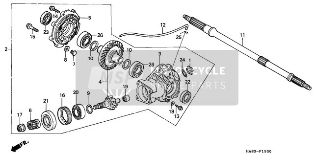 Honda TRX250 1987 Engrenage entraîné Final pour un 1987 Honda TRX250