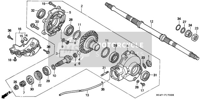 Honda TRX300 1992 Engranaje impulsado Final para un 1992 Honda TRX300