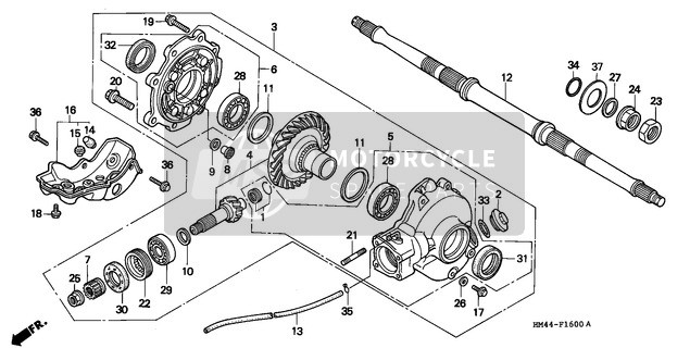 Honda TRX300 1998 Engrenage entraîné Final pour un 1998 Honda TRX300