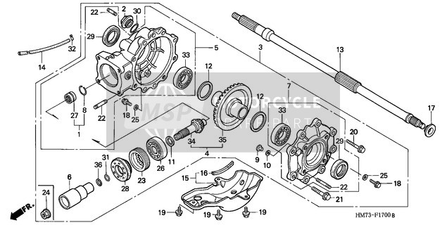 Honda TRX400FW 1997 Engrenage entraîné Final pour un 1997 Honda TRX400FW