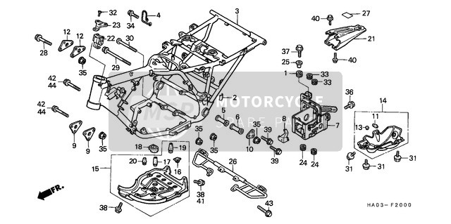 Honda ATC250ES 1985 Corpo del telaio per un 1985 Honda ATC250ES