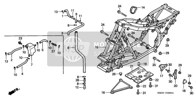 Honda TRX300EX 1997 Frame Body for a 1997 Honda TRX300EX