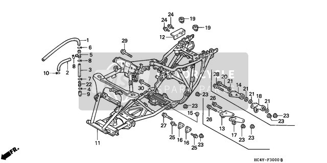 Honda TRX300FW 1992 Corpo del telaio per un 1992 Honda TRX300FW