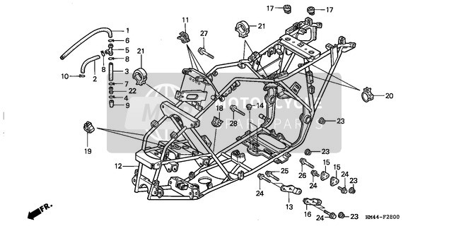 Honda TRX300FW 1997 Rahmenkörper für ein 1997 Honda TRX300FW