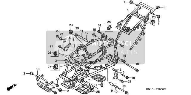 Honda TRX400EX 1999 Frame Body for a 1999 Honda TRX400EX