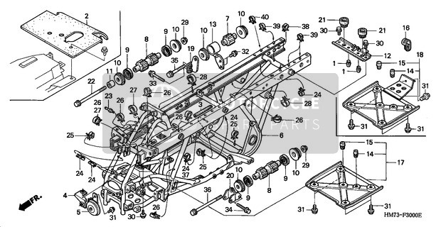 Honda TRX400FW 1996 Corpo del telaio per un 1996 Honda TRX400FW