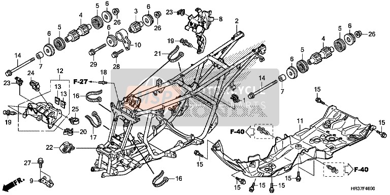 Honda TRX420FA1 2016 Rahmenkörper für ein 2016 Honda TRX420FA1