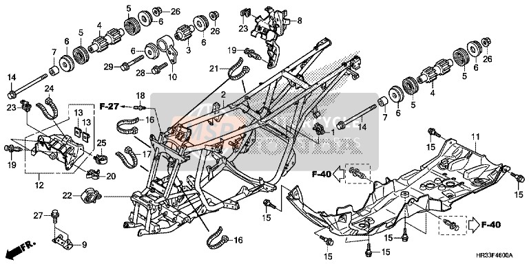 Honda TRX420FE1 2014 Corps du cadre pour un 2014 Honda TRX420FE1