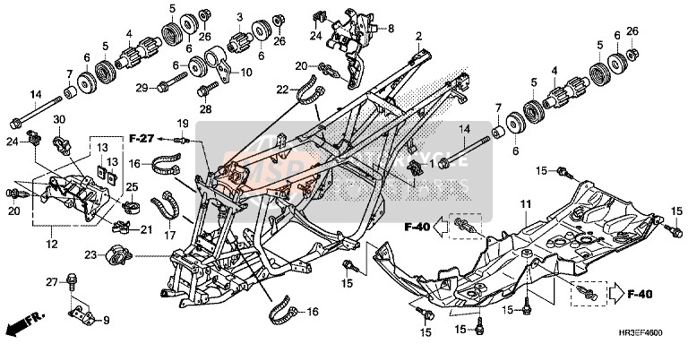 Honda TRX420FE1 2015 Rahmenkörper für ein 2015 Honda TRX420FE1