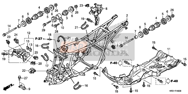 Honda TRX420TE1 2017 Frame voor een 2017 Honda TRX420TE1