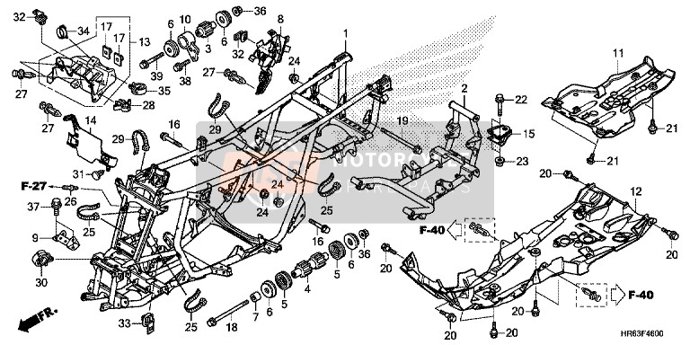 Honda TRX500FA5 2017 Frame voor een 2017 Honda TRX500FA5