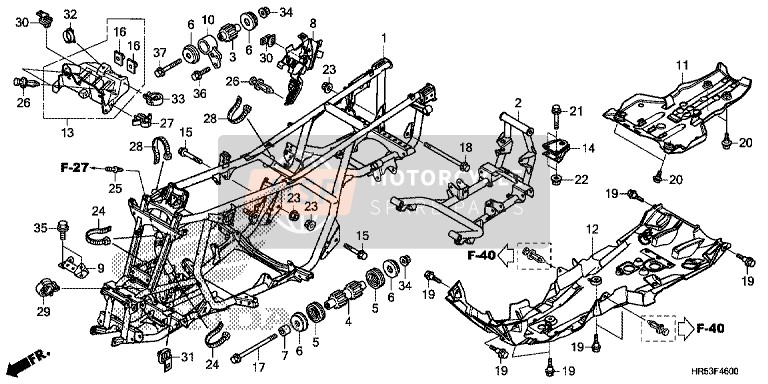 Honda TRX500FM5 2016 Frame voor een 2016 Honda TRX500FM5