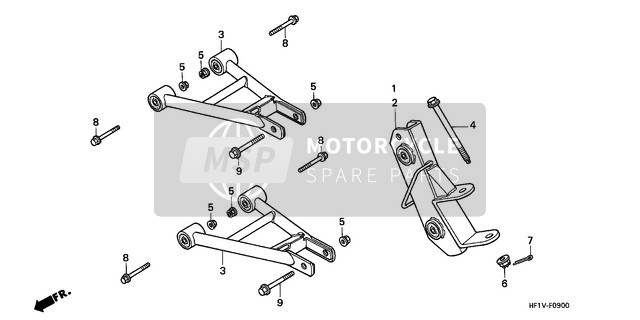 Honda TRX200D 1997 Braccio anteriore per un 1997 Honda TRX200D