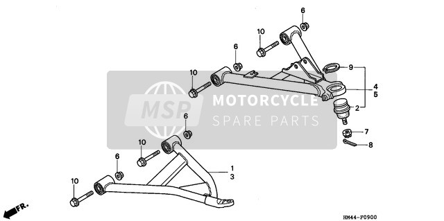 958011006500, Bolt, Flange, 10X65, Honda, 0