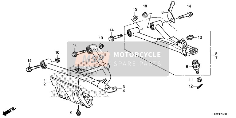 Honda TRX420FA2 2014 Bras avant pour un 2014 Honda TRX420FA2