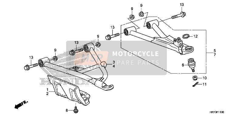 Honda TRX420FA6 2015 Brazo delantero para un 2015 Honda TRX420FA6