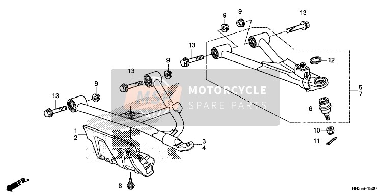 Honda TRX420TE1 2015 Schwinge Vorne für ein 2015 Honda TRX420TE1