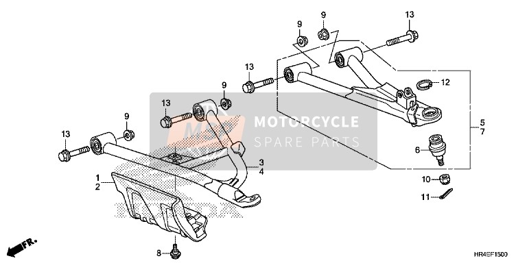 Honda TRX500FE1 2016 Schwinge Vorne für ein 2016 Honda TRX500FE1