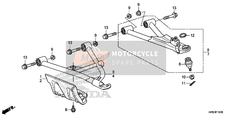 Honda TRX500FM6 2015 Braccio anteriore per un 2015 Honda TRX500FM6