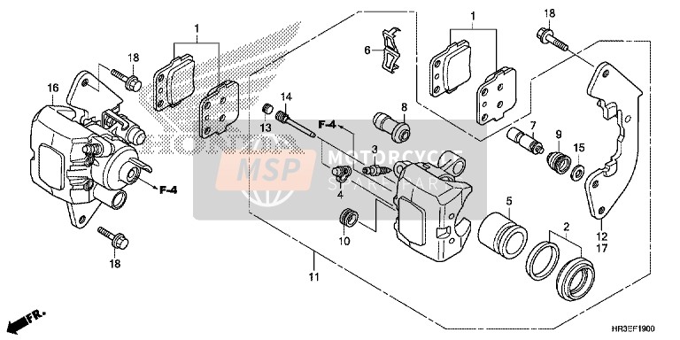 Honda TRX420FA2 2015 Bremssattel Vorne für ein 2015 Honda TRX420FA2