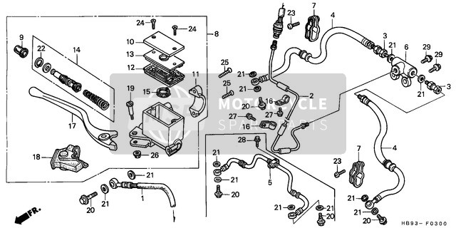 Honda TRX250R 1987 Front Brake Master Cylinder for a 1987 Honda TRX250R