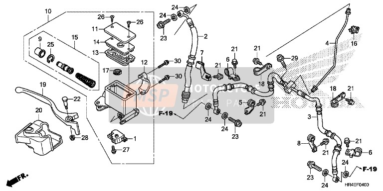 Honda TRX500FE1 2017 Front Brake Master Cylinder for a 2017 Honda TRX500FE1