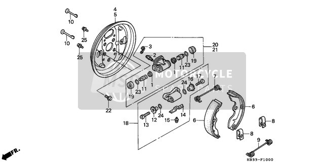 Honda TRX200SX 1986 Panel de freno delantero para un 1986 Honda TRX200SX