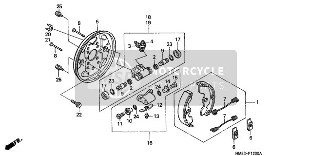 Honda TRX250 1999 Pannello freno anteriore per un 1999 Honda TRX250