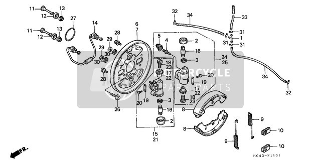 Honda TRX300FW 1990 Front Brake Panel (TRX300FW) for a 1990 Honda TRX300FW