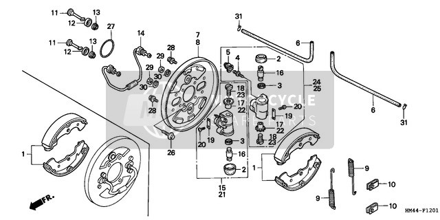 Pannello freno anteriore (TRX300FW)