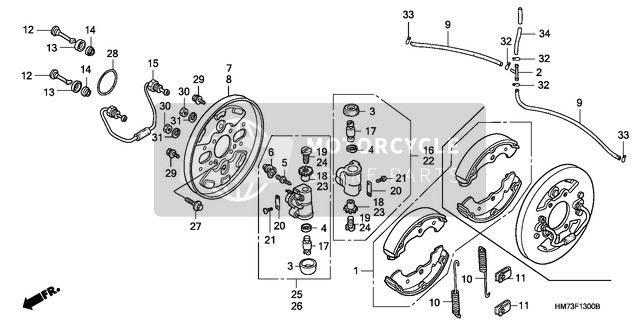 Honda TRX400FW 1996 Panel de freno delantero para un 1996 Honda TRX400FW