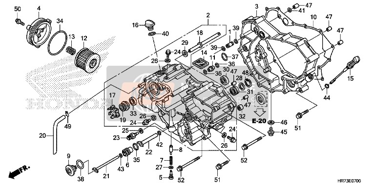 Honda TRX420FA6 2015 Vorderseite Kurbelgehäuse Abdeckung für ein 2015 Honda TRX420FA6