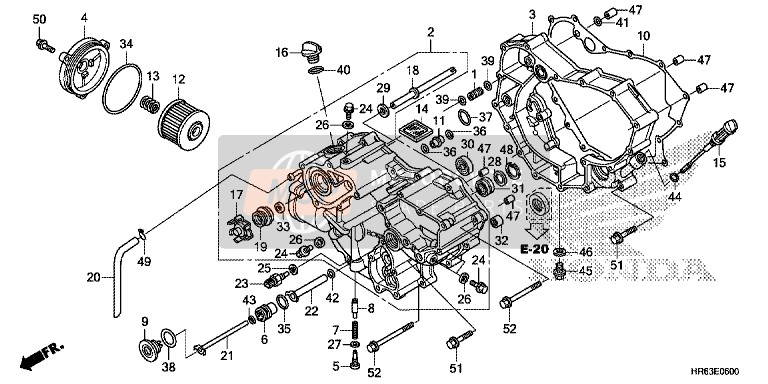 Honda TRX500FA6 2017 Vorderseite Kurbelgehäuse Abdeckung für ein 2017 Honda TRX500FA6