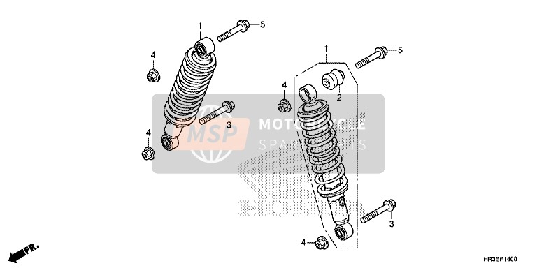 51400HR3A71, Schokdempersamenstel, V., Honda, 0