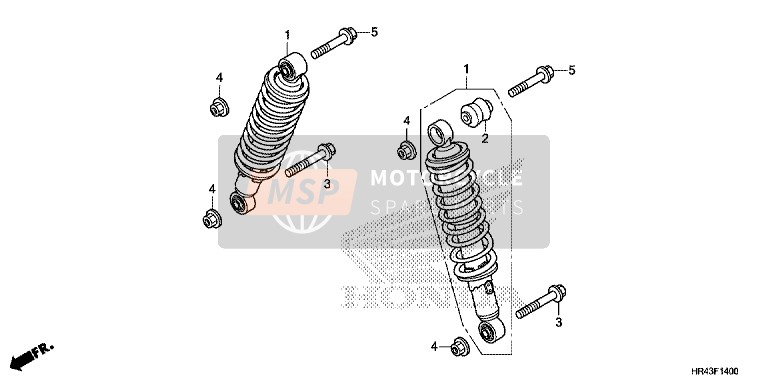 Honda TRX500FM2 2014 Cojín delantero para un 2014 Honda TRX500FM2