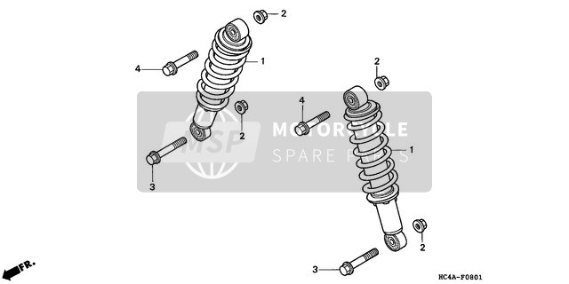 964001004500, Bolt, Flange, 10X45, Honda, 1