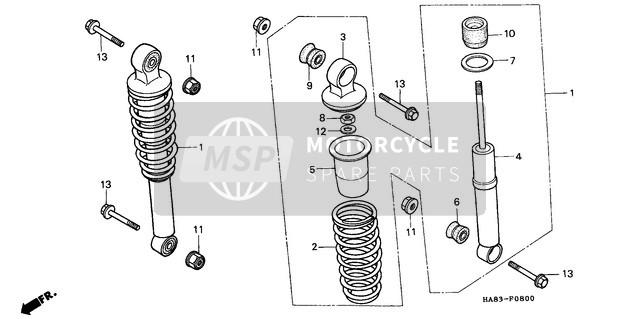 51410HA8003, Damper Comp., Fr., Honda, 0