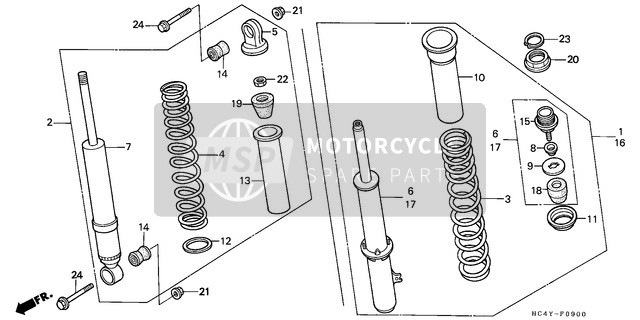 Honda TRX300FW 1992 Cuscino anteriore per un 1992 Honda TRX300FW