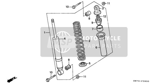 Honda TRX400FW 1996 Cuscino anteriore per un 1996 Honda TRX400FW