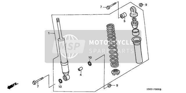 Honda TRX450S 1999 Cuscino anteriore per un 1999 Honda TRX450S