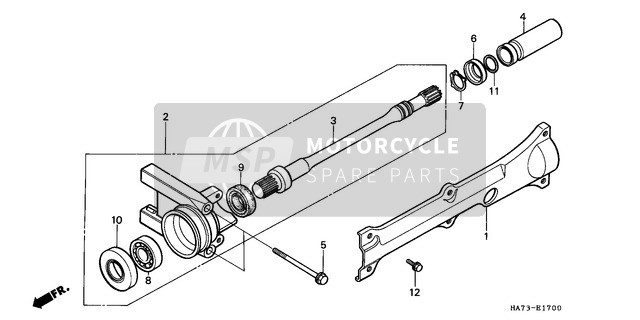 Honda TRX350D 1989 De Visage Driveshaft pour un 1989 Honda TRX350D