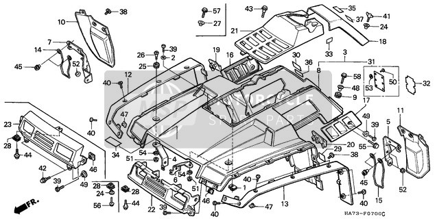 66114HA7750, Bavette Laterale Av. G., Honda, 1