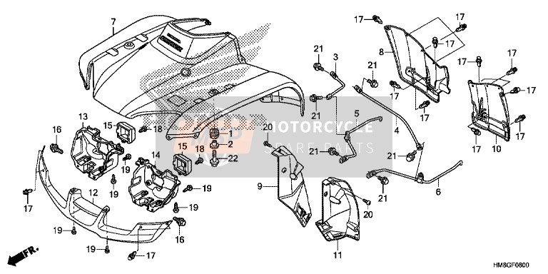 61150HM8F40ZB, Fender Set, Fr. *TYPE1*, Honda, 0