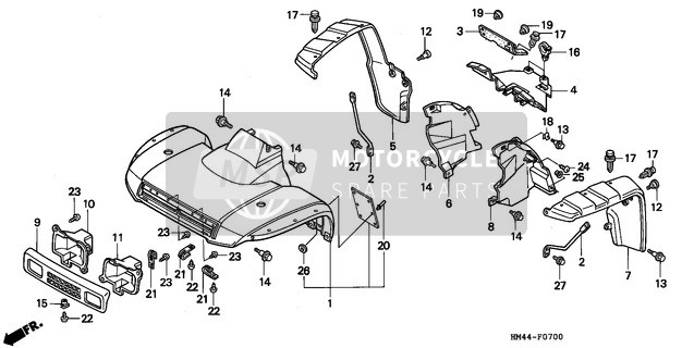 Honda TRX300FW 1997 De Visage Aile pour un 1997 Honda TRX300FW