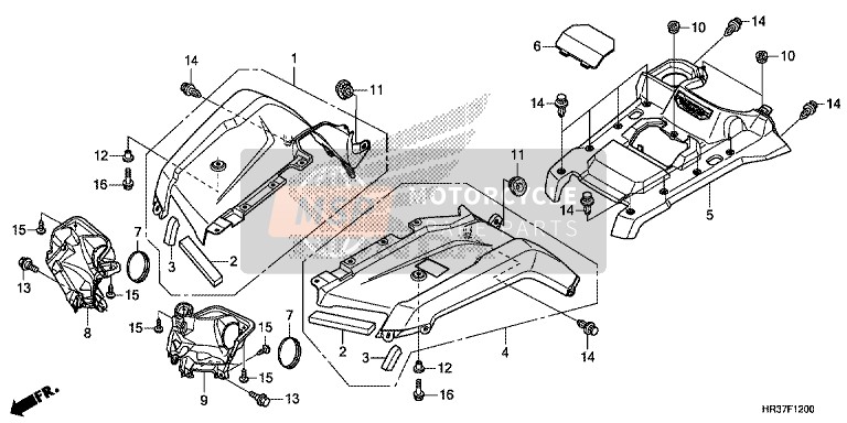 Honda TRX420FA1 2016 Guardabarros delantero para un 2016 Honda TRX420FA1