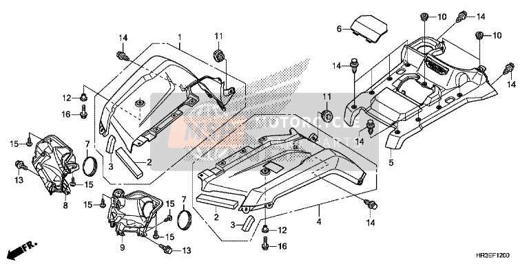 61305HR3E20ZC, Arredo Copertina,  Centro, Honda, 1