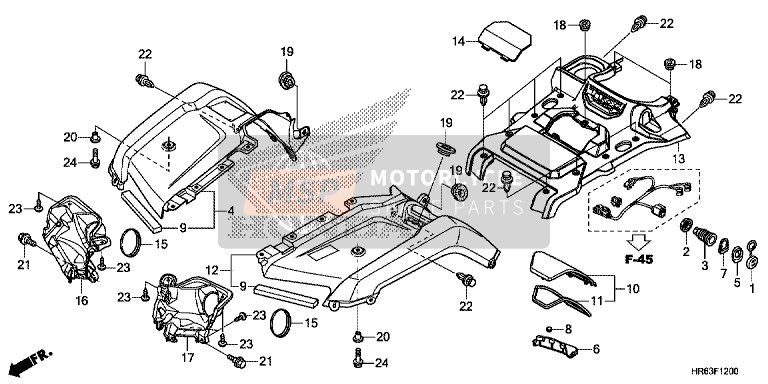 Honda TRX500FA6 2017 Garde-boue avant pour un 2017 Honda TRX500FA6