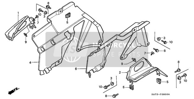 Honda TRX350 1986 Front Inner Fender for a 1986 Honda TRX350