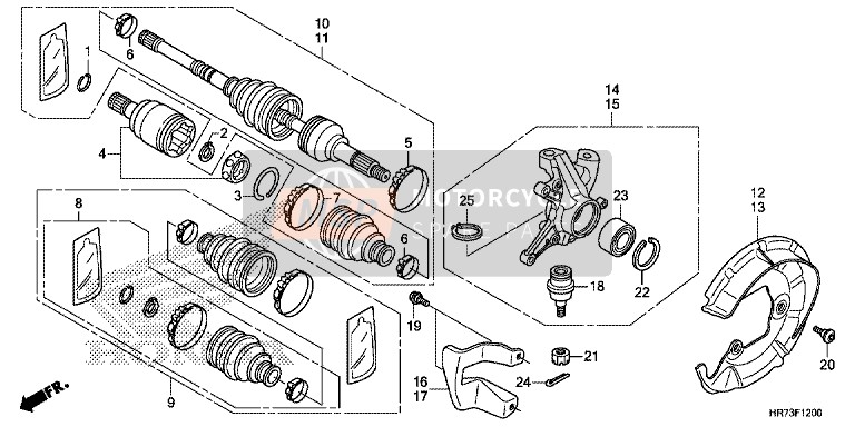 44350HR3A22, Shaft Set, L. Fr. Drive, Honda, 0