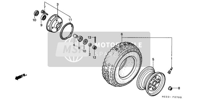 44312HC3000, Collier Lateral D'Axe Av., Honda, 1